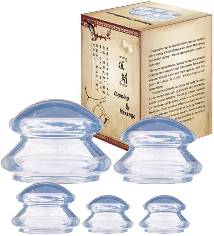 Cupping Therapy Sets Facial Cupping Set 4-in-1 Kit, Vacuum Silicone Massage  Cup Sucking Ball Massage Cupping Set for Muscle Pain Relief